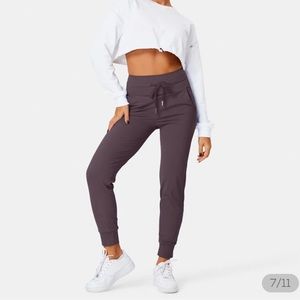 Cloudful Air High Waisted Drawstring Side Pocket Plain Full Length Joggers M NWT